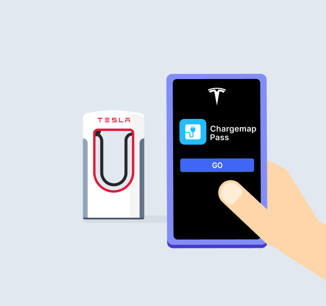 4. Voilà! U kunt nu het opladen starten met uw Chargemap Pass vanuit de Tesla App.